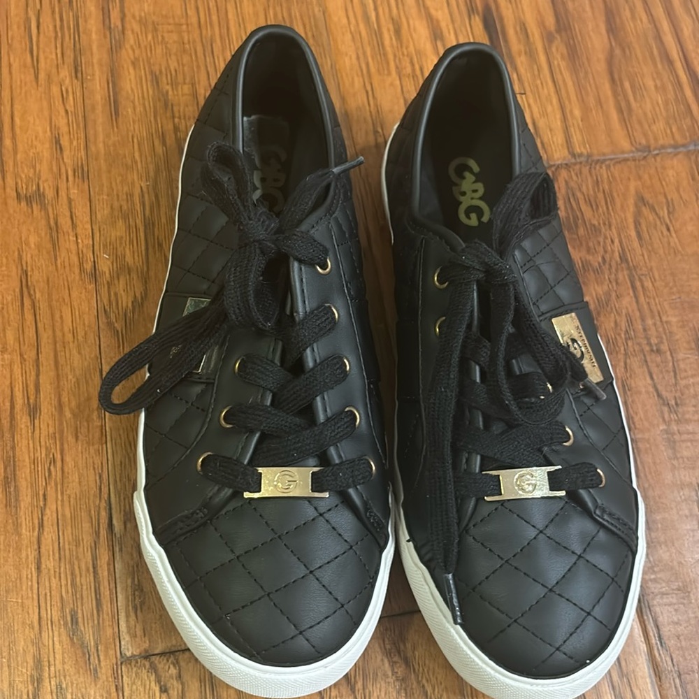 Black and gold shoes